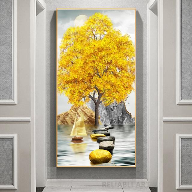 

Абстрактные роскошные цветы, холст, картина, белые цветы, богатое дерево, настенные художественные постеры, принты, гостиная, крыльцо, домашний декор, Cuadros 20cm×40cm NoFrame