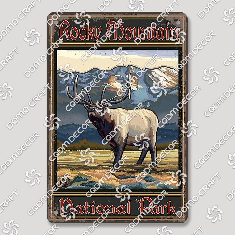 Hunting Metal Tin Signs, Ranger Shotgun Shells Vintage Poster, Retro Duck Elk Bear Metal Plaque, Club Farmhouse Home Wall Decor