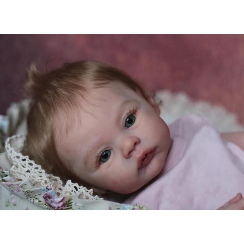 19-Zoll-Rebornpuppen MEADOW Handgemachte 3D-bemalte Haut Neugeborene Puppe Soft-Touch-Stoffkörper mit PP-Baumwolle Bebe Reborn-Puppe Kindergeburtstag Weihnachtsgeschenk