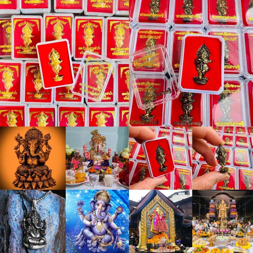 Hinduizm Ganesha Bóg z Głową Słonia Bogaty Statua Czerwone Pudełko z Aksamitu Potężny Amulet Sukcesu Błogosławieństwa Biżuteria Vintage Prezenty Chroni Zdrowie Szczęśliwy