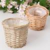 KX4B Woven Wicker Plant Flower Container with Plastic Liner For Home and Garden Use