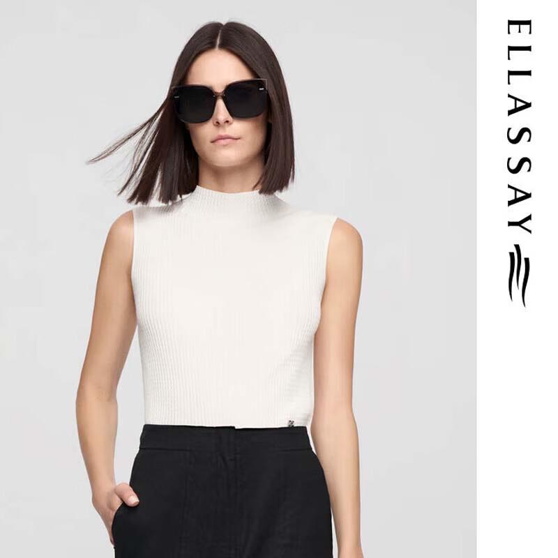 

ELLASSAY Women s Mock Neck Sleeveless Knit Top M
