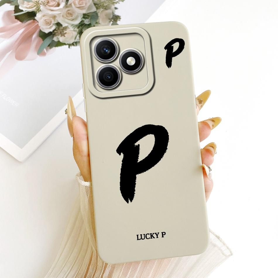 For Honor X8d Lucky Initial Letter Phone Case For Honor X8d X 8D 4G Soft Silicone Cases Bumpers