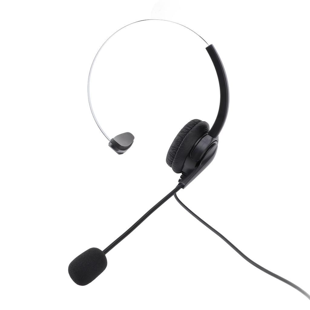 Monaural Phone Headset with Noise Canceling Microphone Volume Adjustable Office Telephone Headset with USB C To USB