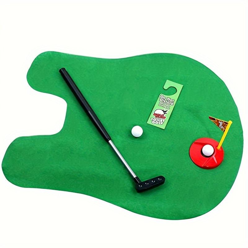 

ABS Mini Golf Putting Green Set - Toilet Leisure Entertainment Sport - Bathroom Indoor Sports Game with Putter & Ball for Adults