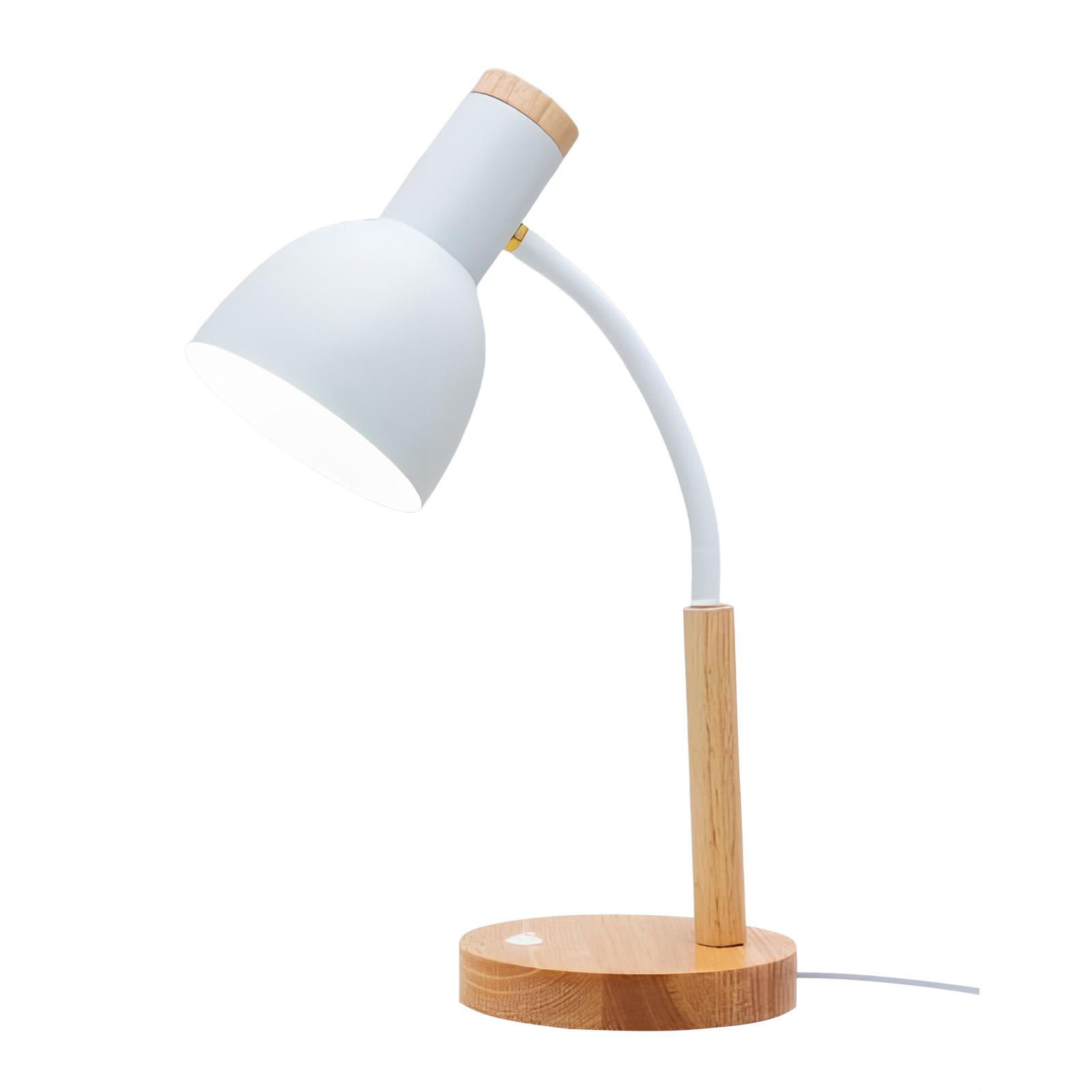 

Nordic Simple Iron Wood Table Lamp W/ 3 Colors Adjustable Modern Nordic Eye-Caring Table Lamp for Study Bedroom Parlor Bookstore