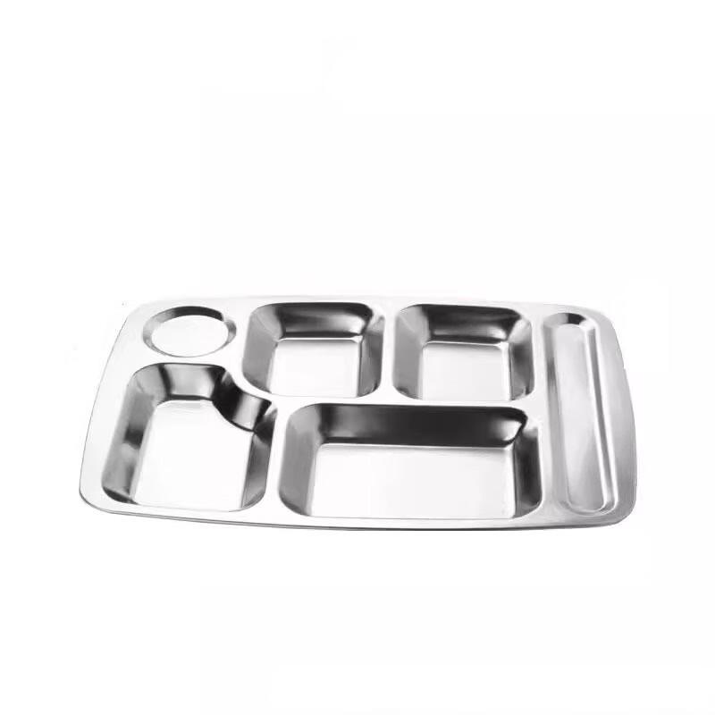 LIJIA FITMENT Stainless Steel 6-Compartment Divided Lunch Tray