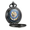TREEWETO Mechanical Pocket Roman Moon and Sun with Chain and Gift Watch, Black, Numerals, Design, Box.