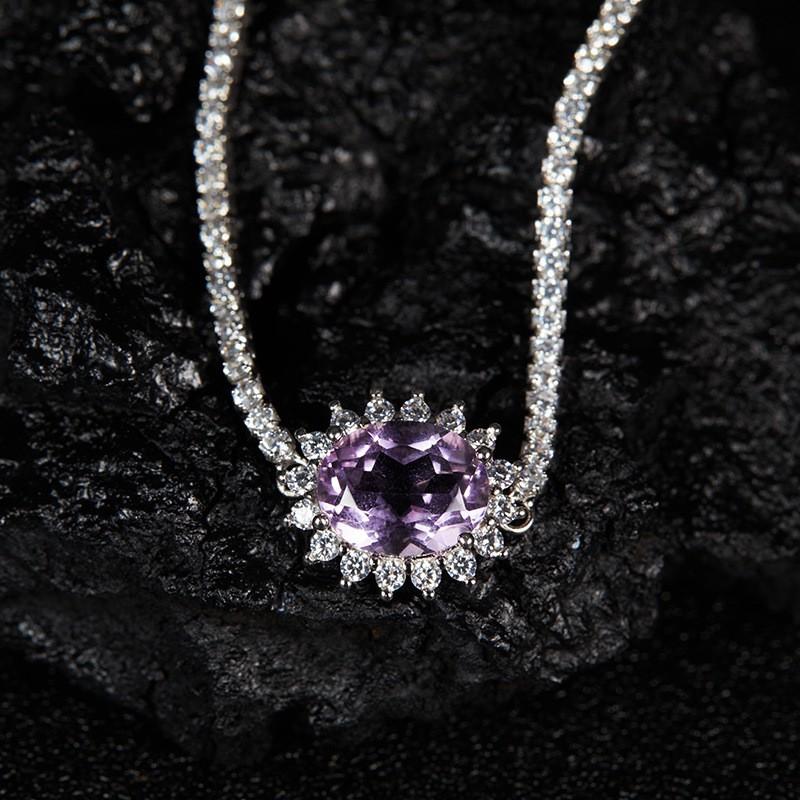 Natural Garnet Topaz Citrine Amethyst Gemstone Bracelet Women Geometric Floral Design Elegant Handmade Jewelry Natural Amethyst Bracelet