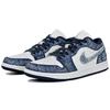 Jordan Air Jordan 1 Abrasion Resistant Low Top Vintage Basketball Shoes Men's Blue White 553558-141(Team96-S-BOX)