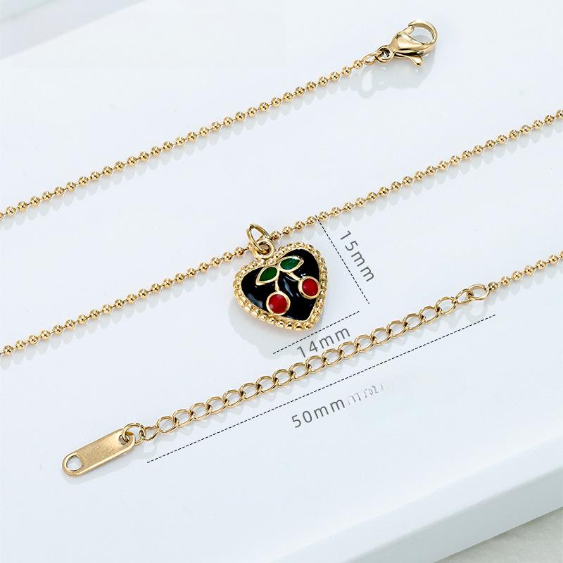 

Корейская версия черного ожерелья с подвеской в виде вишни, женская нишевая цепочка на ключицу высокого класса, легкая и роскошная