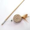 Funny Interactive Cat Teaser Toys with Feather 40CM Wooden Stick, Mice Fish Chick Design, Kitten Playing Teaser Wand Pet Accessories for Cats