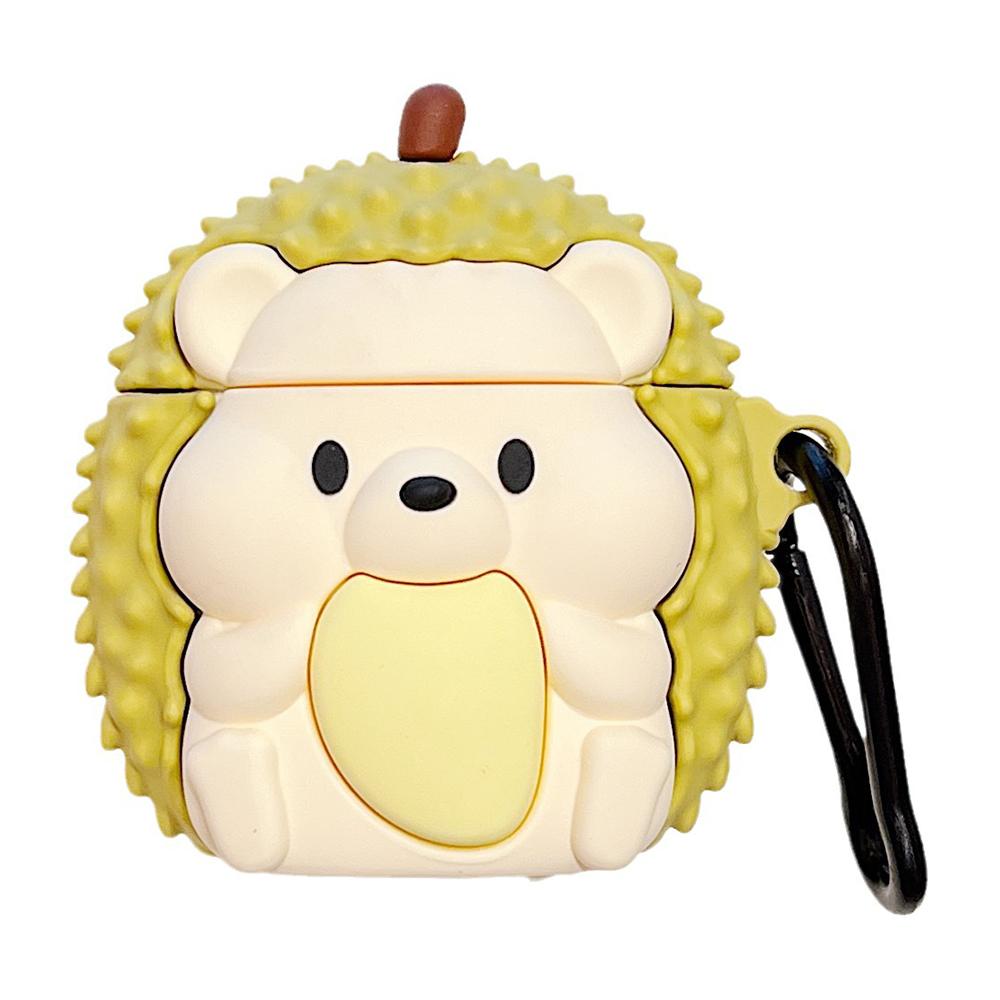

For Apple AirPods with Wireless Charging Case (2019)/AirPods with Charging Case (2019) (2016) Hedgehog Durian Silicone Cover