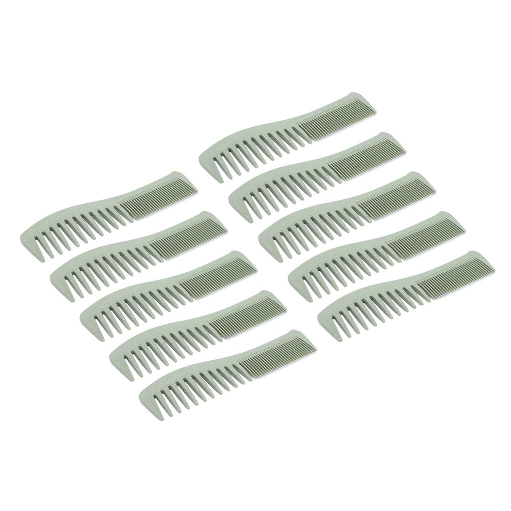 10 Pcs Wheat Straw Double Headed Hair Comb Reduce Tangling Wet Dry Hair Use Wide Fine Tooth Detangli