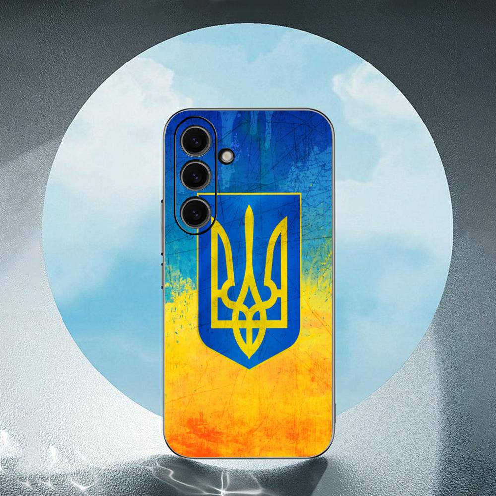 Ukraine Flag For Samsung Galaxy S25 S24 S23 Ultra S22 S21 Plus S20 Black Soft Silicone Protective Case