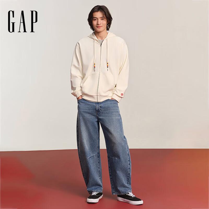 GAP 'Good Show' 2026 Spring Unisex Logo Loose Open-Front Hooded Sweatshirt
