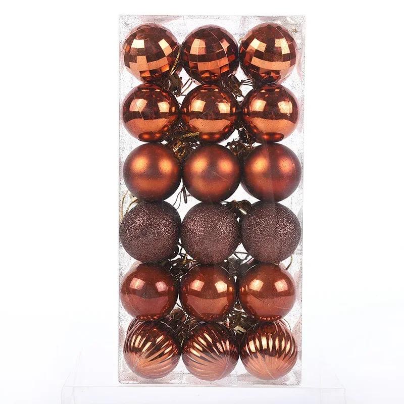 Weihnachtsbaumdekoration 4cm Kunststoff Galvanisierte Kugel Hängender Anhänger 36 Stück Farbige Runde Kugel Weihnachtsbaum Haus Party Zubehör