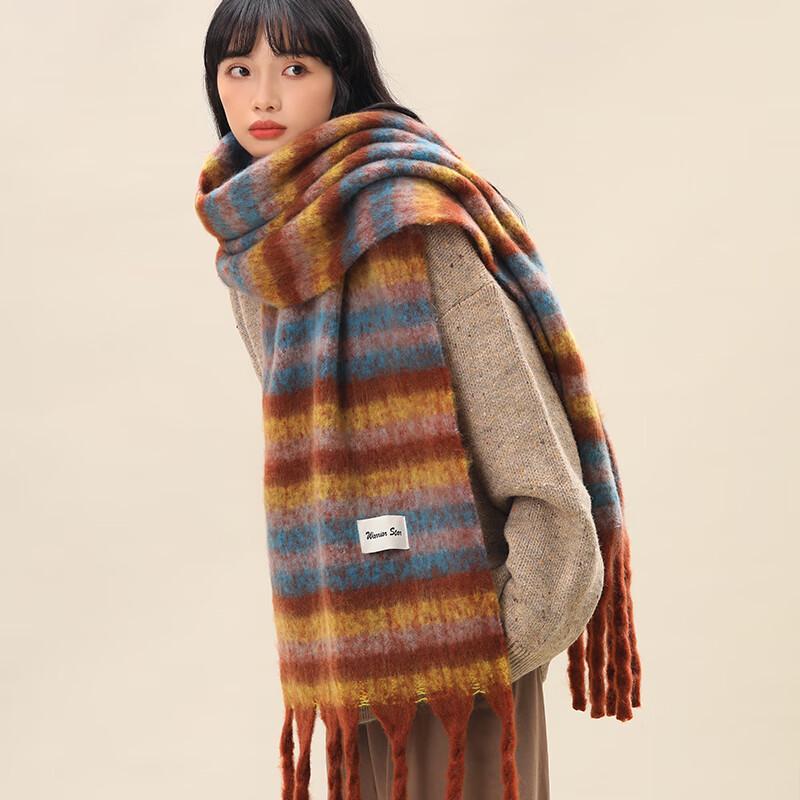Nanjiren Women's Plaid Winter Scarf