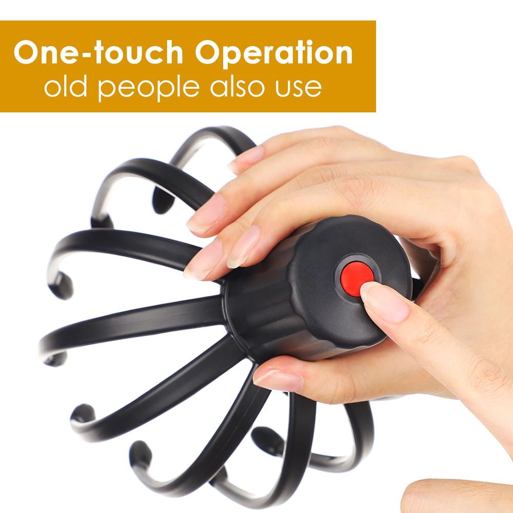 12/8 Claw Vibration Hode Massasjeapparat Blekksprut Stress Relief Deep Tissue Hodebunnsmassasje Trådløst helsevesen Point Elting Masajeador