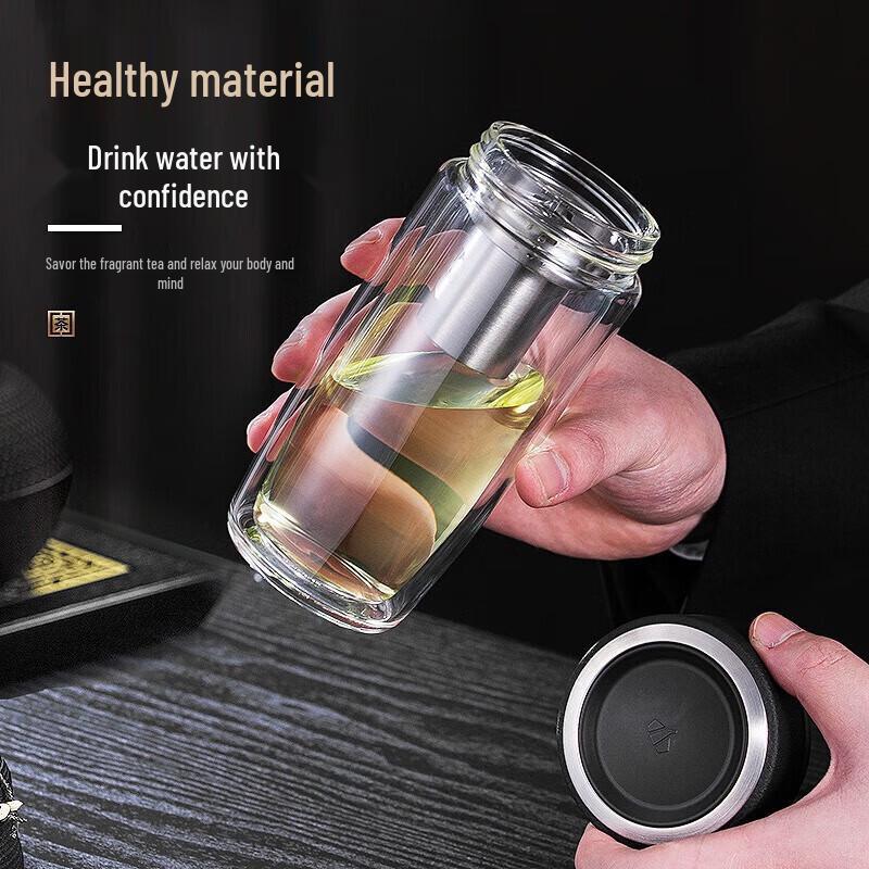 Wanxiang Double-Layer Insulated Glass Bottle with Infuser