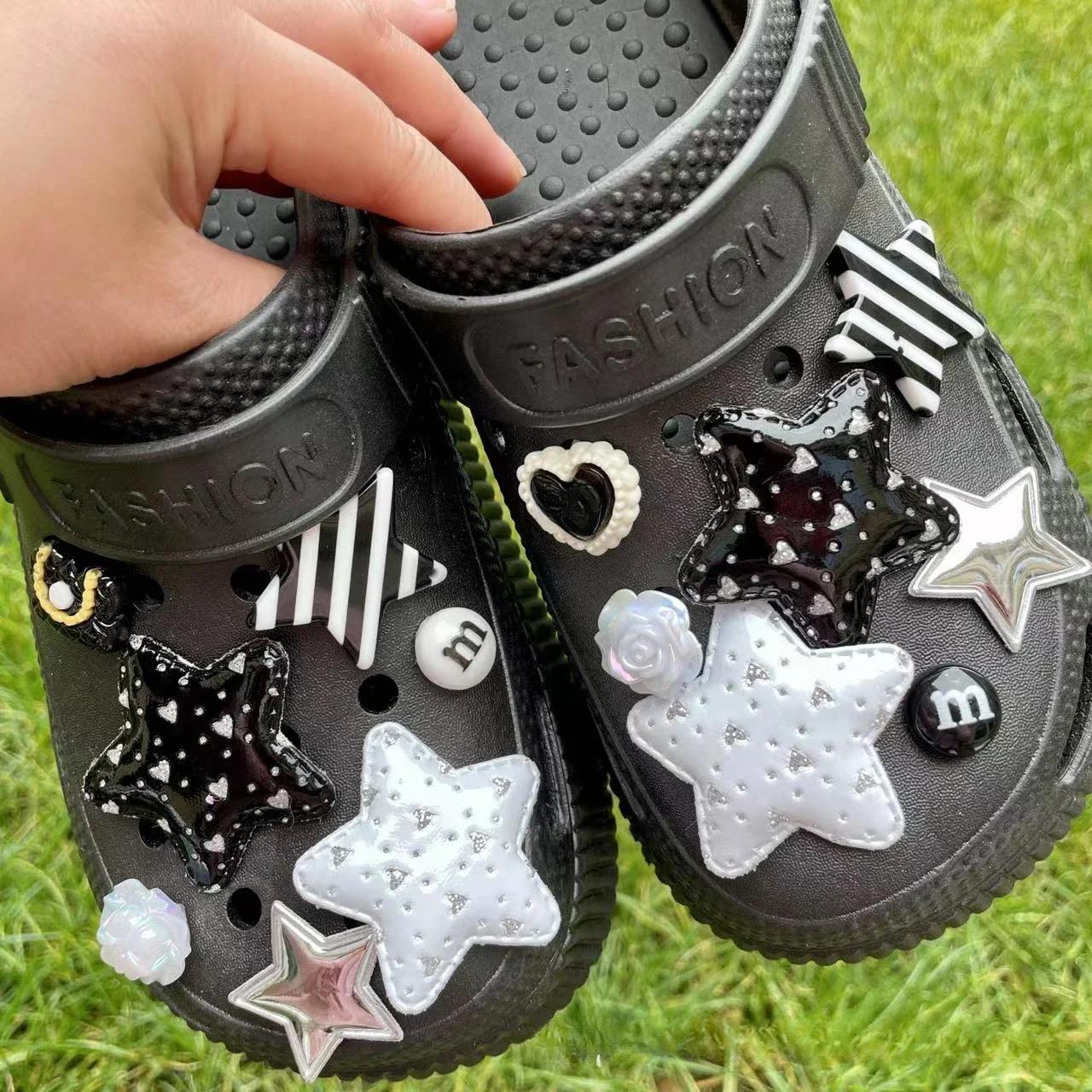 

Обереги для взуття DIY Шпильки Сяючі зірки Прозорі бусини Ланцюжок Прикраса Пряжка для взуття з дірками Набір брелоків Аксесуари Діти Хлопчики Дівчата Подарунок