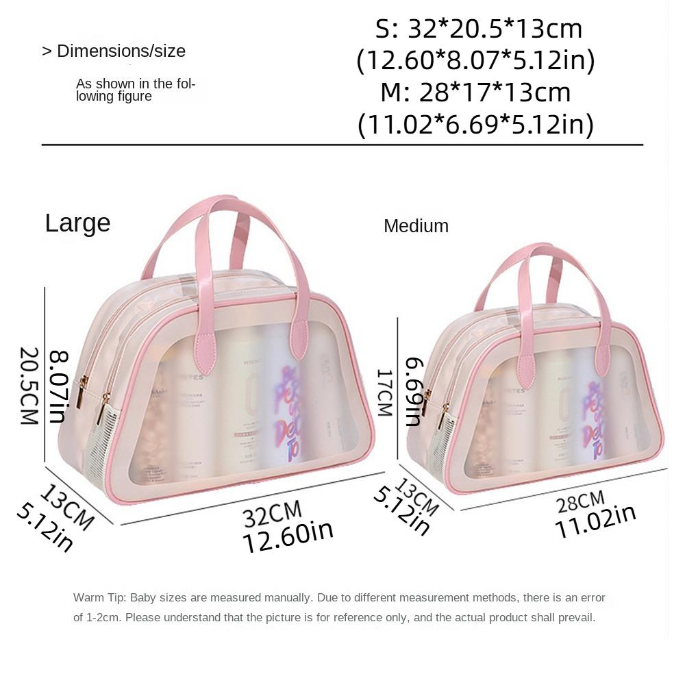 Waterproof Travel Toiletry Bag Transparent Large Capacity Cosmetic Bag Dry and Wet Separation PVC Makeup Organizer