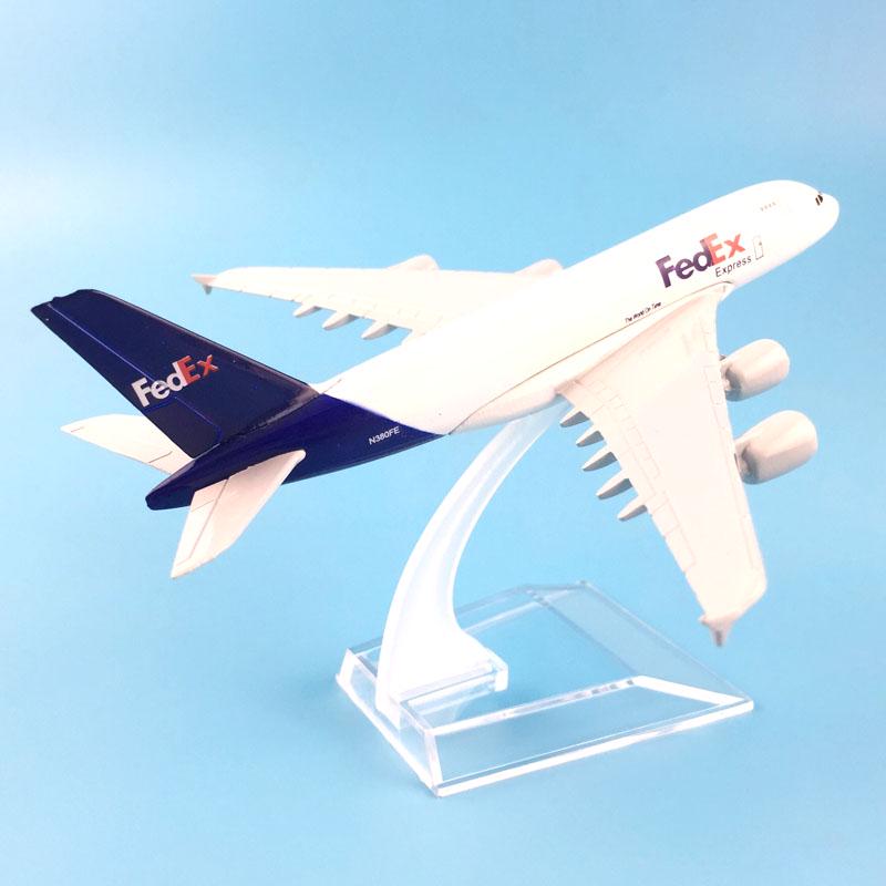A380 Fedex Express Airline Model Plane Aircraft Kids Toys 16cm Alloy Metal Model Plane W Stand Aircraft Toys Birthday Gift
