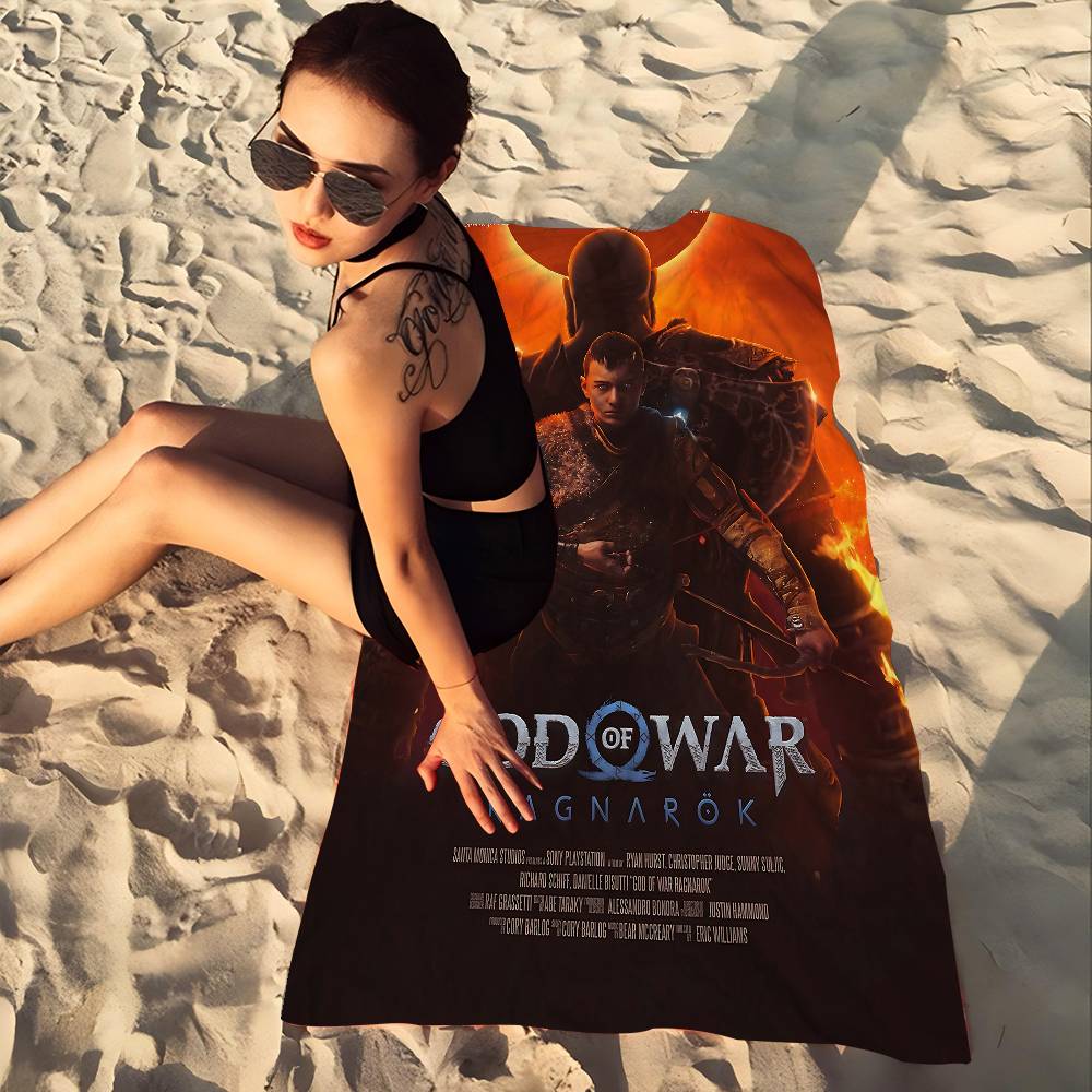God Of War Single Player Game Bath Towel Microfiber Soft Water Absorbing Breathable For Girl Kids Decorative Cartoon Beach