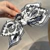 Cashew Flower Print Bowknot Hair Claw for Woman Girl Braids Hair Claw Delicate Female Skincare Taking Photo Jaw Clip