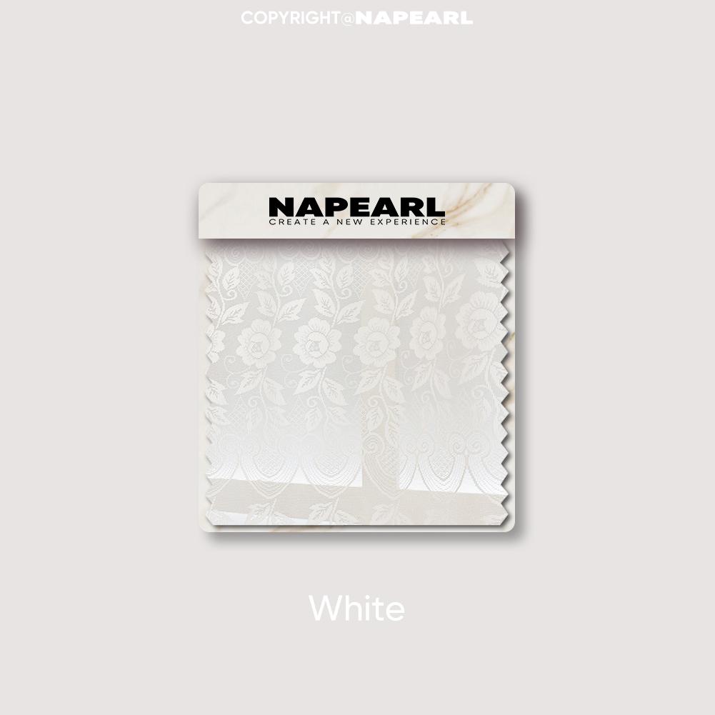 

1 шт. NAPEARL Однотонная европейская жаккардовая прозрачная занавеска Чисто-белый прозрачный тюль для гостиной, спальни, балкона, окна, домашнего декора W150cm x L200cm белый