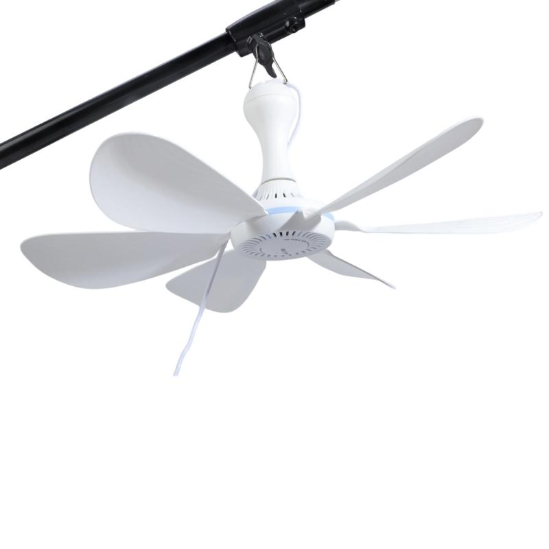 5W 5V Plastic Hanging Fan For Car Tent Garage 16.5 " Leaves 10.7 Foot Cable USB Operated Quiet Operation