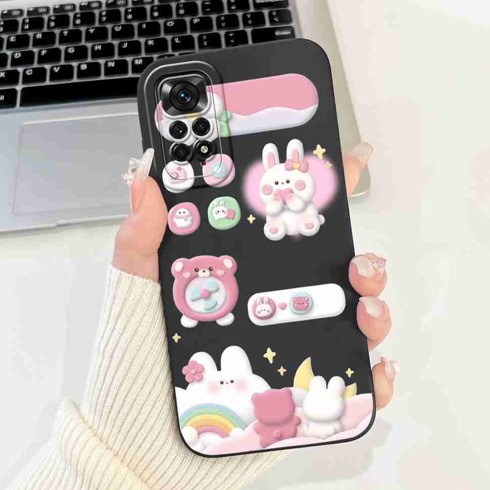 Cute Girl Cover For Xiaomi Redmi Note 11 Pro 4G Casing Soft Silicone Fundas Case For Redmi Note 11 Note11 Pro Cover Coque