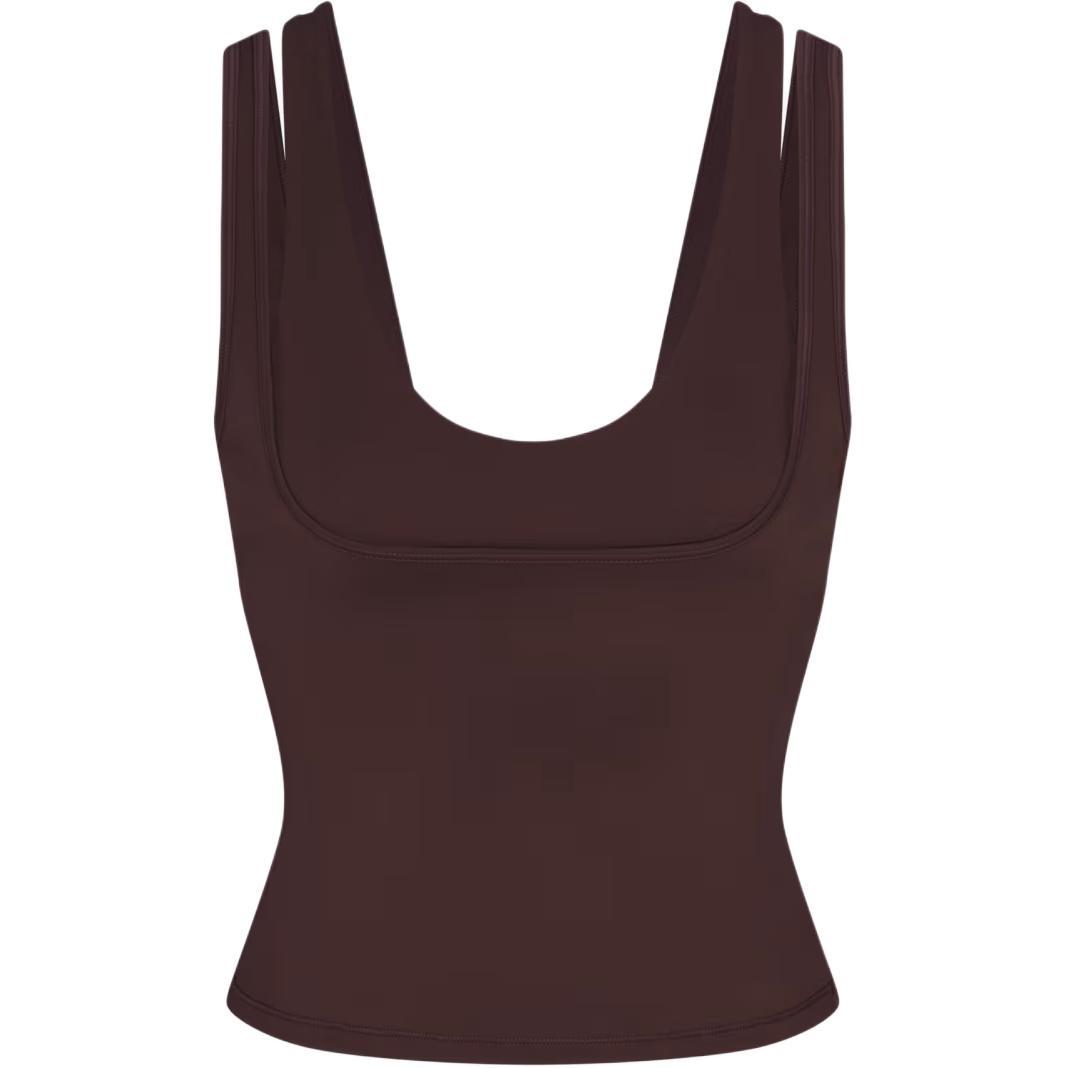 (WMNS) Nike x SKIMS Matte Double-Strap Scoop Tank Top Dark Sepia Women s TPTNK10540W-DSP L
