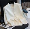 Women's Summer V-Neck Mid-Sleeve Thin Blazer Jacket