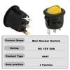 8pcs On/Off 3-Pin 2-Position Snap 20A 12V Red LED Round Boat Rocker Switch with LED For Househeld DIY Replacement