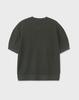 WORK ON BODY OFF Cool Bamboo Semi-Overfit Cable Henley Neck Short Sleeve Knit [Green]