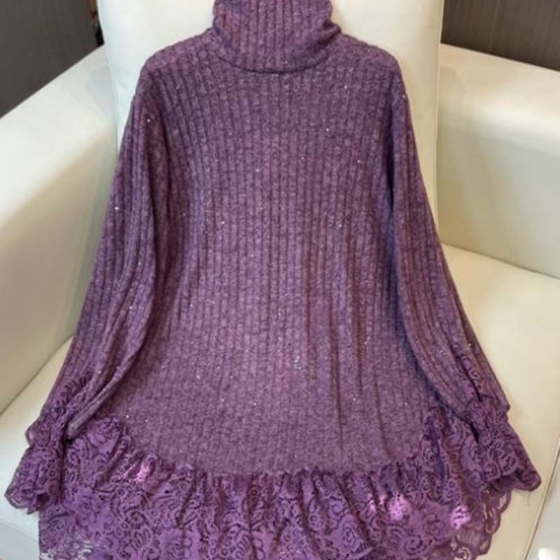 Sweater for Women Autumn Winter Thickened Warm Knitted Stretchy Long Sleeve Oversize Tops