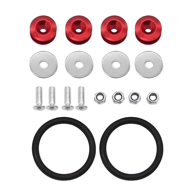 Multiple Colors Universal Front Rear Bumper Trunk Quick Release Fastener Kit with Release Tabs and O-Ring For Racing Drifting