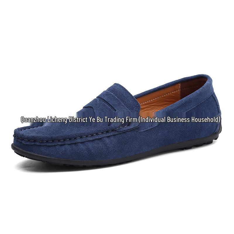 Men's Frosted Leather Slip-on Loafers - Lightweight, Simple, Plus Size, Four Seasons Wear