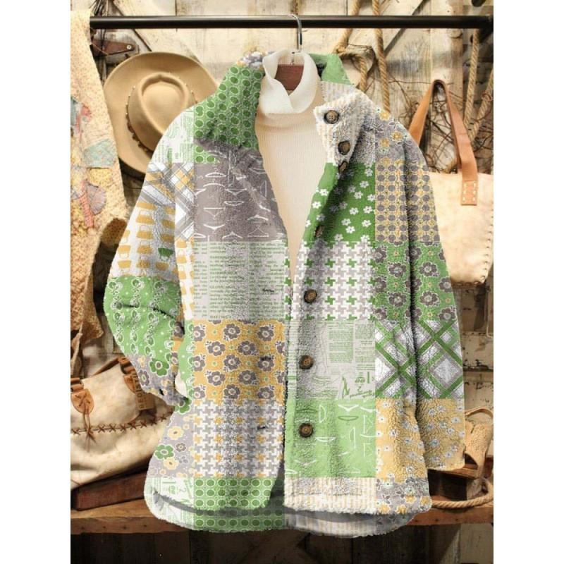 Womens Stand-Up Collar Fleece Sweatshirt With 3D Digital Floral Print Casual Long Sleeve Top Fall 2025