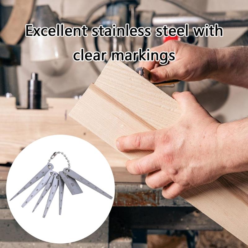 Multipurpose Stainless Steel Gaps Gauge Tapered Ruler Measuring Tool Set for Professional Use In Construction and Design