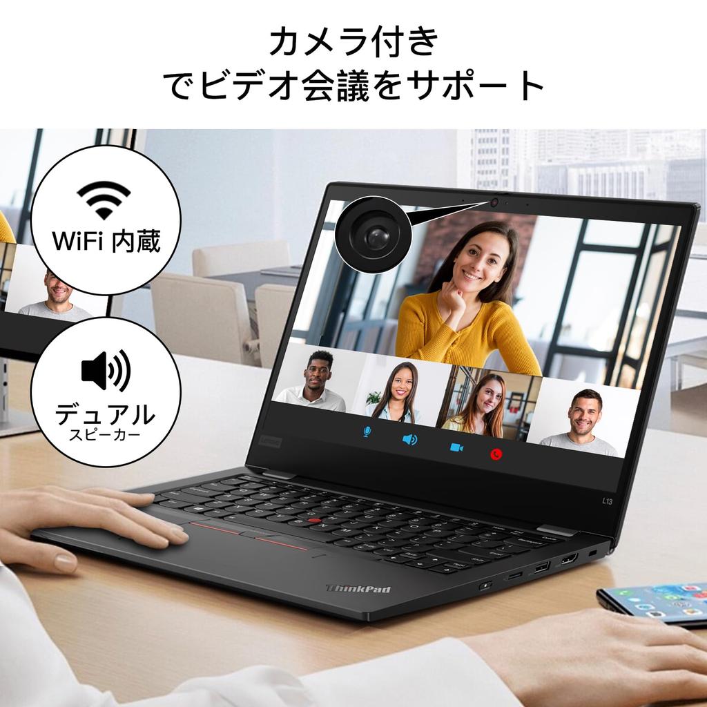 Used Lenovo ThinkPad L13 Laptop with Windows 10th Generation Core I5 Display 16GB 512GB Lightweight Japanese USB Office, 11, Processor, 13.3-inch