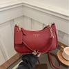 Yogodlns Stylish Luxury Design PU Leather Hobo Shoulder Bag Women Cherry Pendant Small Crossbody Bag For Daily Use Tote Bag