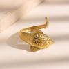 New Ocean Style Series Stainless Steel Rings Women Dolphin Adjustable Open Rings Personalized No Fade Party Jewelry Accessories