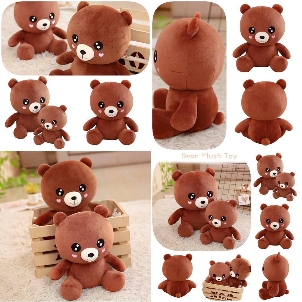 Cute Brown Bear Plush Toy Stuffed Animal Teddy Bear Doll Gift For Kids Girls