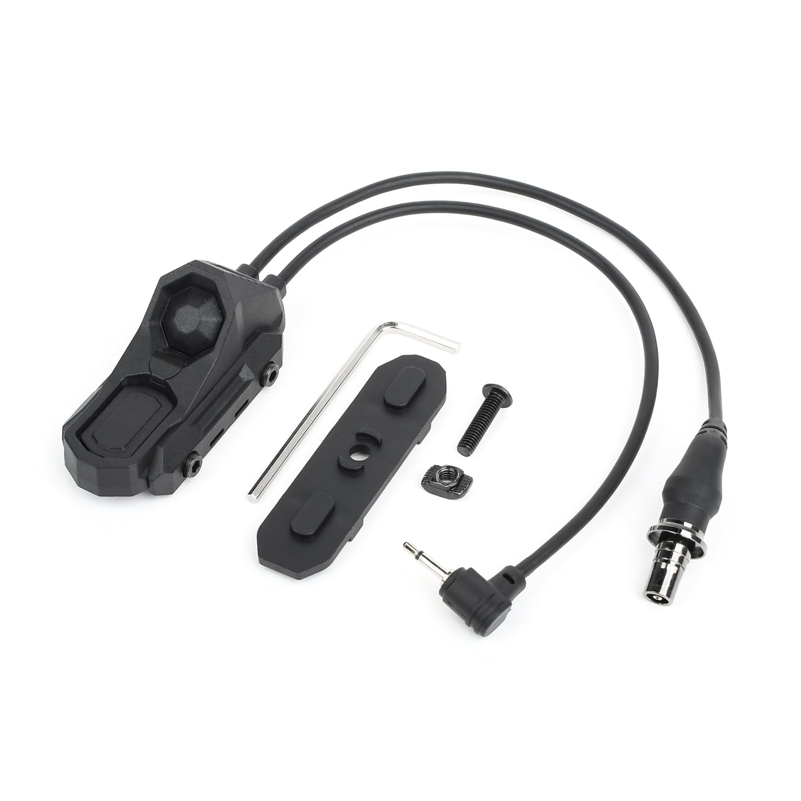 

AXON-type Dual Button Remote Switch for Simultaneous Control of WADSN PEQ and SF Lights [Compatible with 20mm Rails, KeyMod, and M-Lok] (Black)