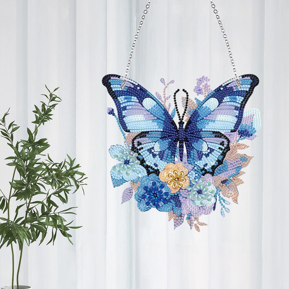 Acryl Einseitig Schmetterling Diamantmalerei Heimdeko Niedliches Diamantbild Hängender Anhänger Handgemachtes Tier für Bürodeko
