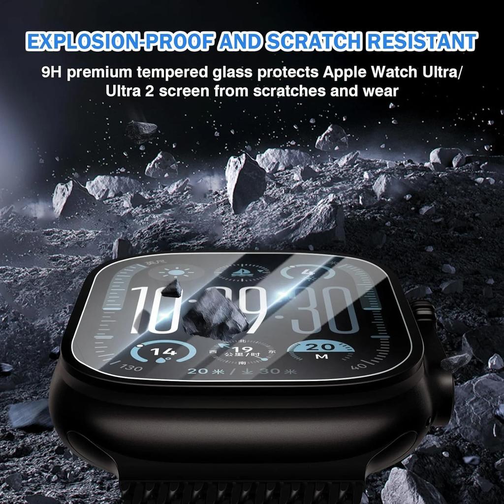 Gehärtetes Glasfolie Schnelles Aufkleben Für Apple Watch Ultra 3/2/1 49mm Einfach zu Installieren Bildschirmschutzfolie Ultra 3-2-1 49mm
