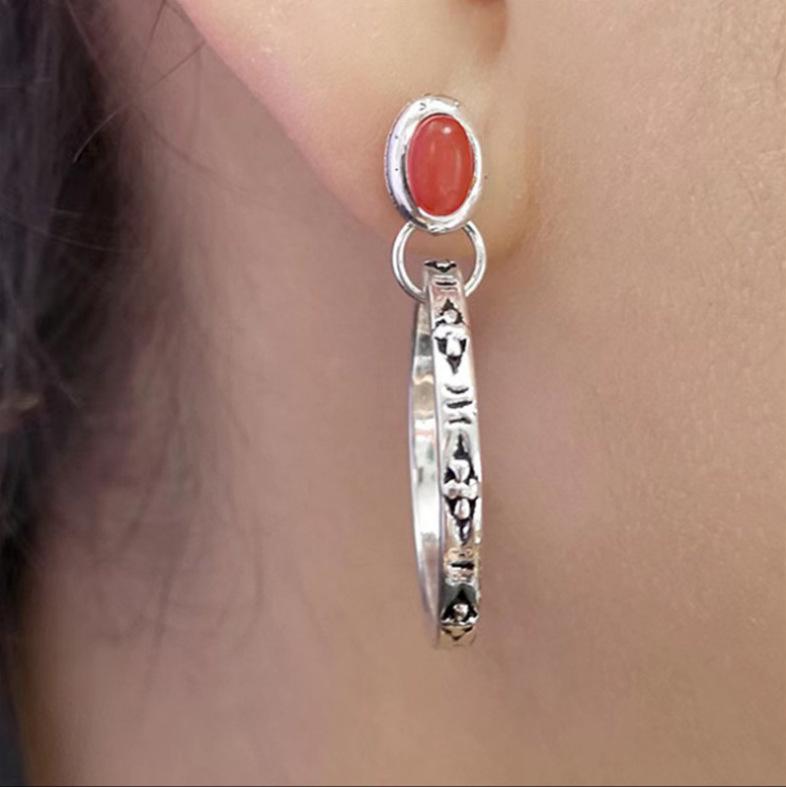 Bohemian Retro Agate Turquoise Earrings - Niche Design