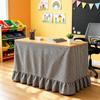 Ruffled Edge Gingham Table Skirt Hook and Loop Plaid Ruffled Table Skirt  Wedding